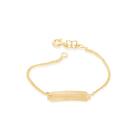 Pulseira rommanel banhado ouro 18k unissex infantil 14cm placa retangular 550307