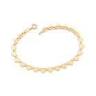 Pulseira rommanel banhado ouro 3x 24k 18k e 22k feminina elos corações 19cm 17cm 552174