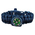 Pulseira Sobrevivência Paracord Camping 3 em 1 Preto Apito