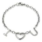 Pulseira West Coast Jewelry em aço inoxidável 'I (HEART) U'