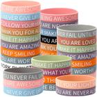 Pulseiras de silicone JUNEBRUSHS Motivational Quote 64 unidades