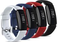 Pulseiras de Silicone para Fitbit Inspire 2/Inspire - Kit com 4 Pulseiras Ajustáveis e à Prova D'Água