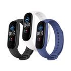 Pulseiras Esportivas de Silicone para Xiaomi Mi Band 7, 6, 5, 4 e 3 - Kit com 3 Peças