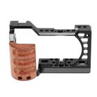 PULUZ-Wood Handle Metal Camera Cage, Estabilizador Rig, Fit para Sony A6400, A6300, A6100, A6000