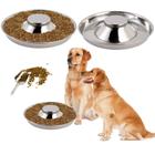 Puppy Bowls Fhiny em aço inoxidável, pacote com 2 colheres para animais de estimação