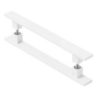 Puxador De Porta Pivotante Barra Chata Duplo Branco 60cm - MetalCromo