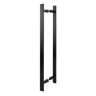 Puxador Duplo Aluminio 50Cm Porta Pivotante Madeira Vidro Lambril Preto Cód. 6150-P