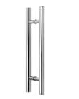 Puxador Duplo Alumínio Tubular 80cm Porta Pivotante Polido