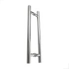 Puxador H Inox Redondo 80cm Porta de Vidro Madeira - Polido