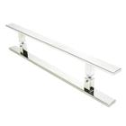 Puxador Inox Duplo Para Porta - Barra Chata Cromado - 40 Cm - Ideal