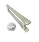 Puxador Inox Duplo Para Porta Barra Chata Escovado 40 Cm - Ideal