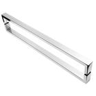 Puxador Inox Quadrado p/ Portas Pivotantes Cromado 80 cm