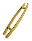 Puxador Porta Pivotante Inox Dourado Curvo Italy - 60 Cm - Bruno Acabamentos