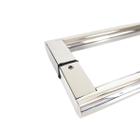 Puxador Porta Pivotante Madeira Vidro Inox Slim 60cm