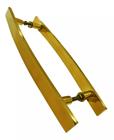 Puxador Portas Madeira Vidro Alumínio Curvo Dourado 80Cm