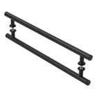 Puxador Preto Para Porta De Vidro E Madeira 30Cm - Metalcromo