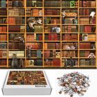 Puzzle RECHIATO Cat Library 1000 peças para adultos com mais de 12 anos