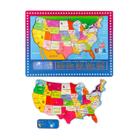 Puzzle Wondertoys Wooden USA Map 46 peças para crianças de 3 anos ou mais