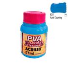 PVA Tinta Fosca p/ Artesanato 37ml Azul Country Acrilex 825 - ACRILEX - ARTISTICO