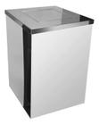 Q2430-a - lixeira de aco inox quadrada 24 x 30 - 15 litros c/ aro