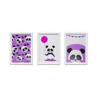 QADR49-Kit 3 Quadros Decorativos Pandinhas 24x34cm