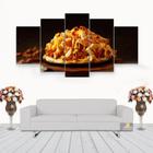 Quadro 115x60 5 Peças Batatas Fritas Com Bacon E Queijo