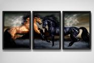 Quadro 3 Peças Cavalos 180x60