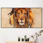 Quadro 3 peças decoração leão de juda Africano abs