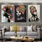 Quadro 3 peças decoração mulheres negras cultura vintage