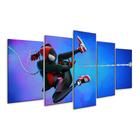 Quadro 5 Peças Homem Aranha Reverso Spider-Man Black Mosaico