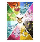 Quadro A3 em MDF Pokemon Eevee Evoluçoes - Placa