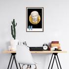 Quadro Abstrato Marble Head M 86x60 Caixa Marrom Moldura Caixa, Marrom Cafe