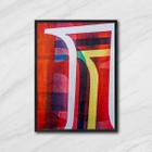 Quadro Abstrato Multicolorido Iii 45X34Cm Com Vidro Branca