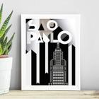 Quadro Abstrato Poster São Paulo 24X18Cm