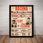 Quadro Academia Boxe Cartaz Retro Luta Muhammad Ali Vintage