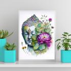Quadro Aquarela Buda Com Flor De Lotus 33x24cm - com vidro