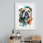 Quadro Aquarela Bulldog Inglês - 60x48cm