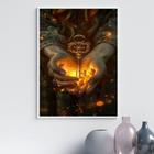 Quadro Arquétipo Chave Mágica Iluminada 45x34cm - com vidro