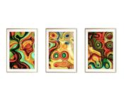 Quadro arte 55x110 canvas formas abstratas mod 123