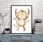 Quadro Arte Infantil Macaquinho 33X24Cm - Com Vidro