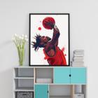 Quadro Arte Jogador De Basquete 24x18cm - com vidro