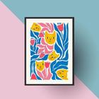 Quadro Arte Matisse Gatos 24X18Cm - Com Vidro