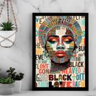 Quadro Arte Mulher - Black Love 24x18cm - com vidro