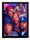 Quadro Arte Rap Masters Hip Hop Moldura Preta 42x29 Cm