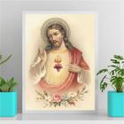 Quadro Arte Sacra Sagrado Coração De Jesus Vintage 45x34cm - com vidro