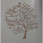 Quadro Arvore Frases Branco Em MDF