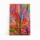 Quadro Árvores Coloridas Decorativo Sala Arte Canvas 60X40Cm