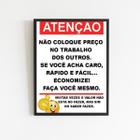 Quadro Aviso Para Clientes Sem Noção 24X18Cm - Com Vidro