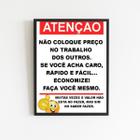 Quadro Aviso Para Clientes Sem Noção 33x24cm - com vidro