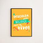 Quadro Bagunça Fundo Amarelo 24x18cm - com vidro